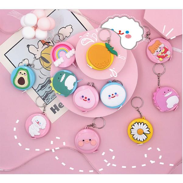 Thước dây đo hoạt hình dễ thương có móc treo và nút bấm tiện lợi 1m5 TXstar