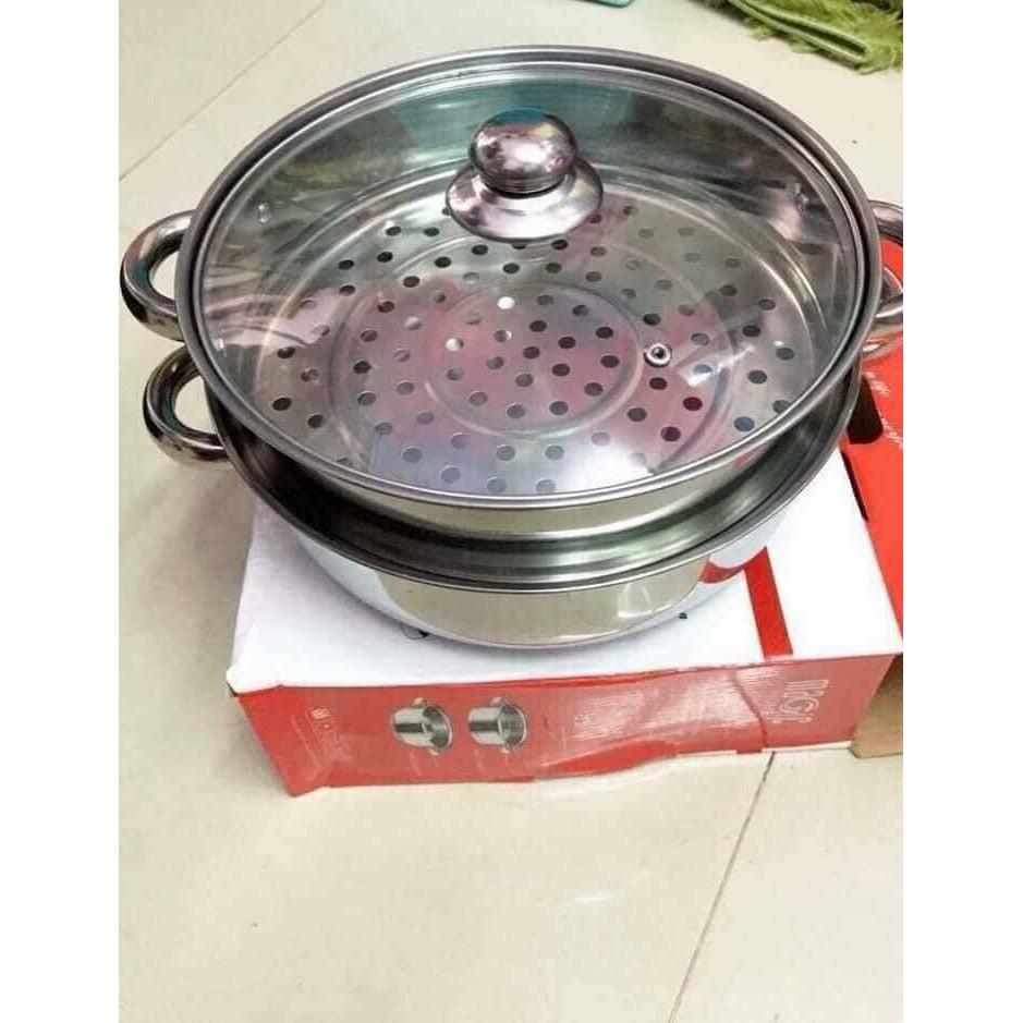 Nồi Hấp 2 Tầng Modosa Đa Năng Đường Kính 28Cm - Hàng Chính Hãng