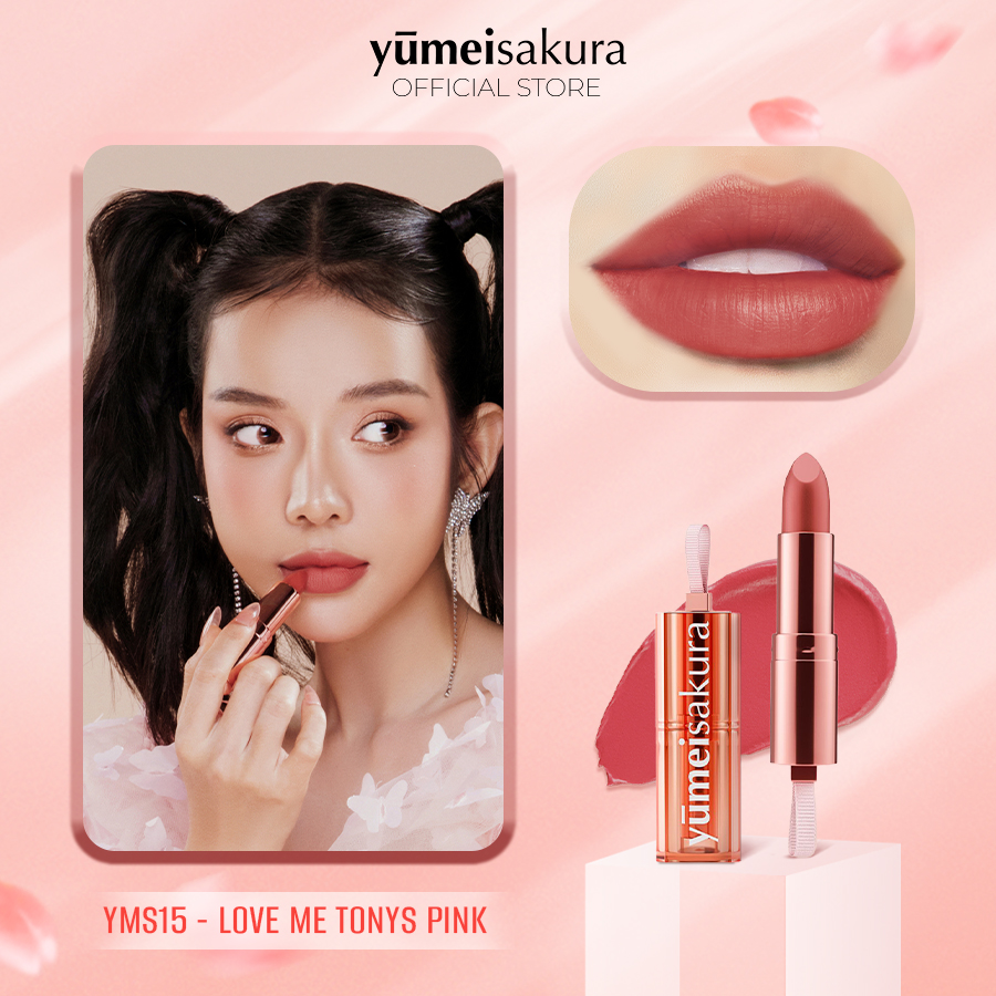Son Thỏi Lì Mịn Chotto Matte Yumeisakura Hồng Đất Love Me Tonys Pink Lipstick YMS15 3.5g
