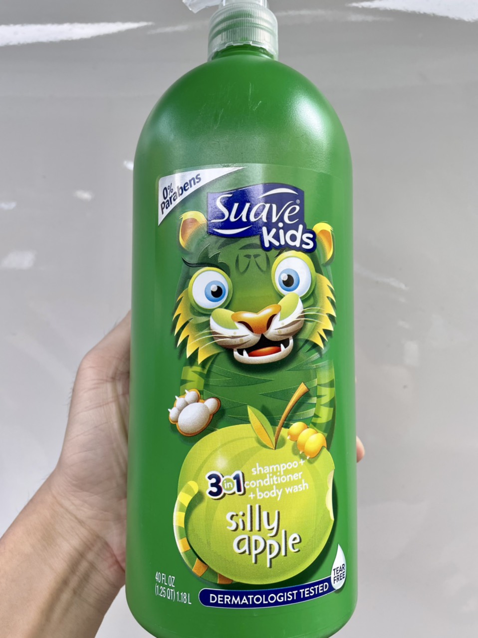 Gội xả tắm Suave Kids 3in1 hương táo xanh Shampoo + Conditioner + Body Wash 1.18 lít