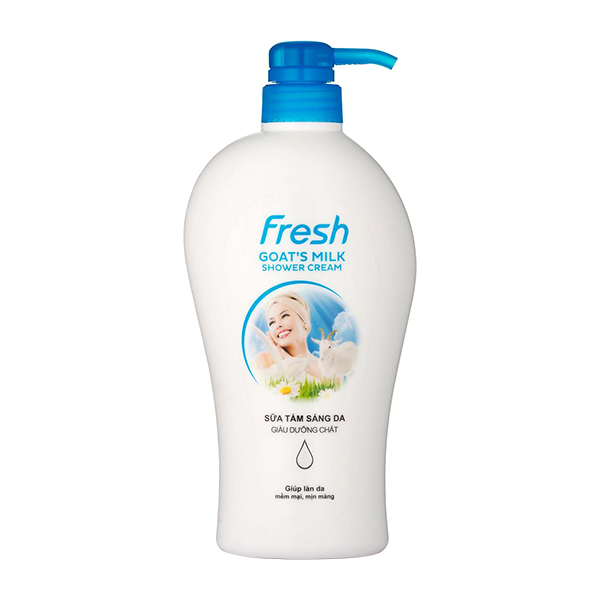 Bộ dầu gội dưỡng tóc Fresh Tinh Dầu Bưởi 550g và sữa tắm Dê sáng da Fresh 550g