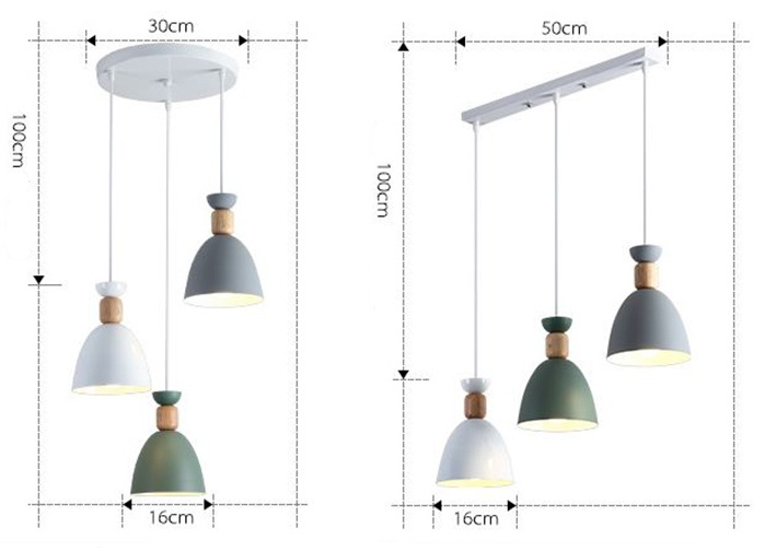 Bộ đèn thả HATSMED cao cấp kèm bóng LED chuyên dụng và đế ốp trần