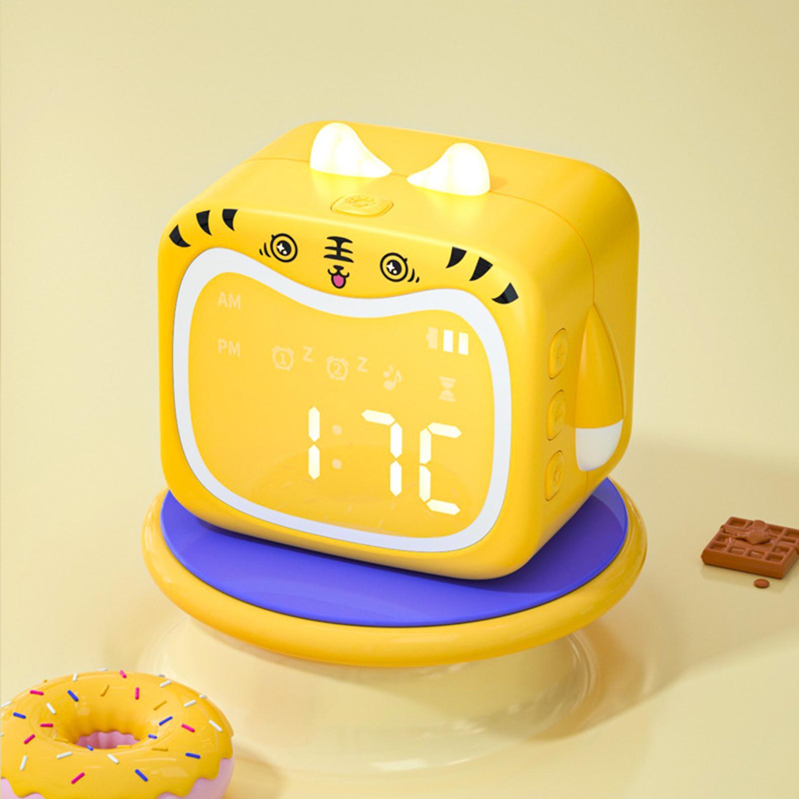 Kids Alarm Clock with Temperature Display Night Light Wake up Bedside Clock