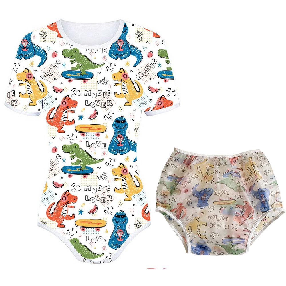 Người Lớn Bodysuit Cho Bé Gái Ẻo Lả Tích Tắc Đáy Quần Bộ Đồ Ngủ ABDL Onesie Và Nhựa PVC Vỏ Tã Bộ