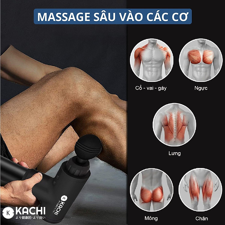 Máy Massage Trị Liệu Cầm Tay Không Dây KẠCHI MK340 24W  Giúp Giảm Đau Nhức Giảm Căng Cơ - Hỗ Trợ Mát Xa Chuyên Sâu, Giảm Đau Cơ, Cứng Khớp