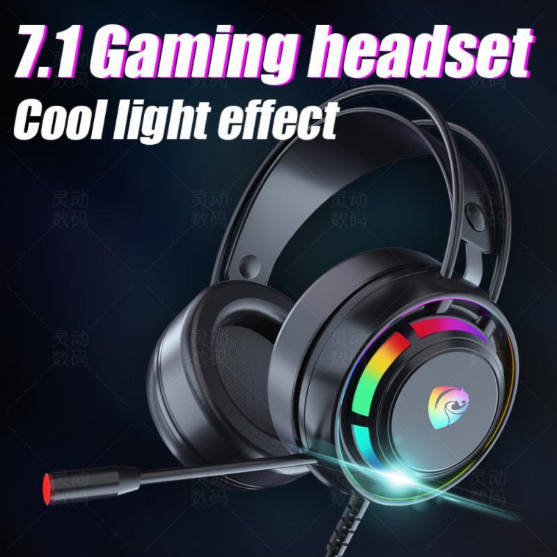 7.1 RGB LED Gaming Tai Nghe Game Thủ Cho Máy Tính PS4 PS5 Xbox Trên Tai Chống Ồn Tai Nghe Có Dây Kèm Micro Máy Tính điện Thoại
