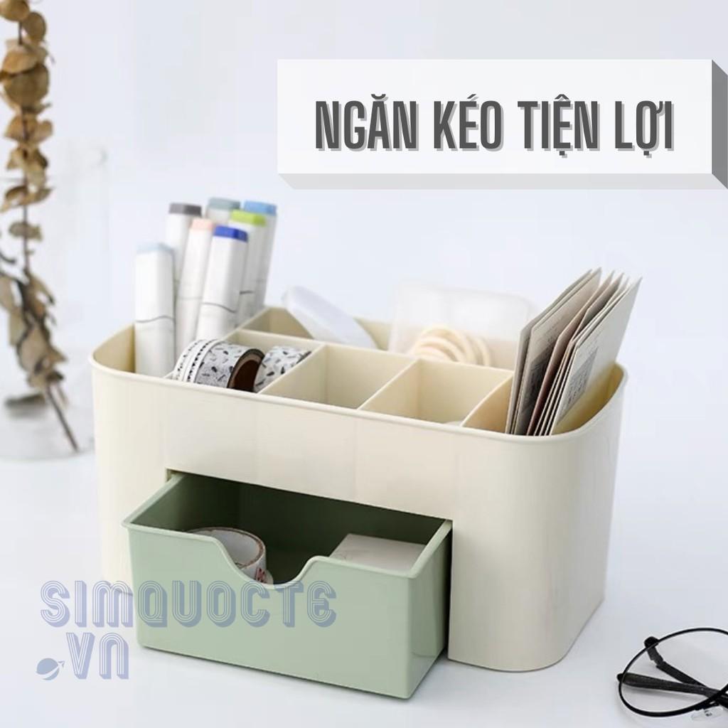 Hộp đựng mỹ phẩm đồ trang điểm kệ nhựa tiết kiệm không gian để bàn có ngăn kéo tiện lợi HNTS11