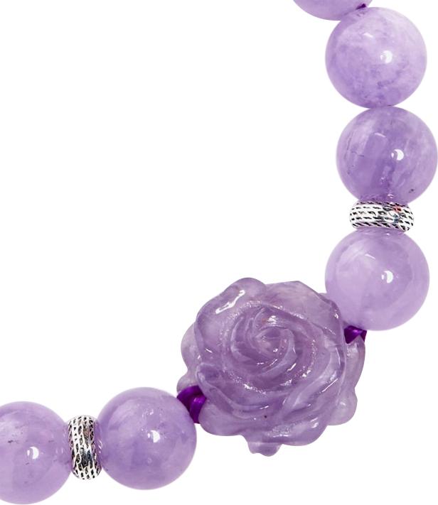 Vòng Thạch Anh Tím Ngọc Phối Hoa Mẫu Đơn Ngọc Quý Gemstones VT6