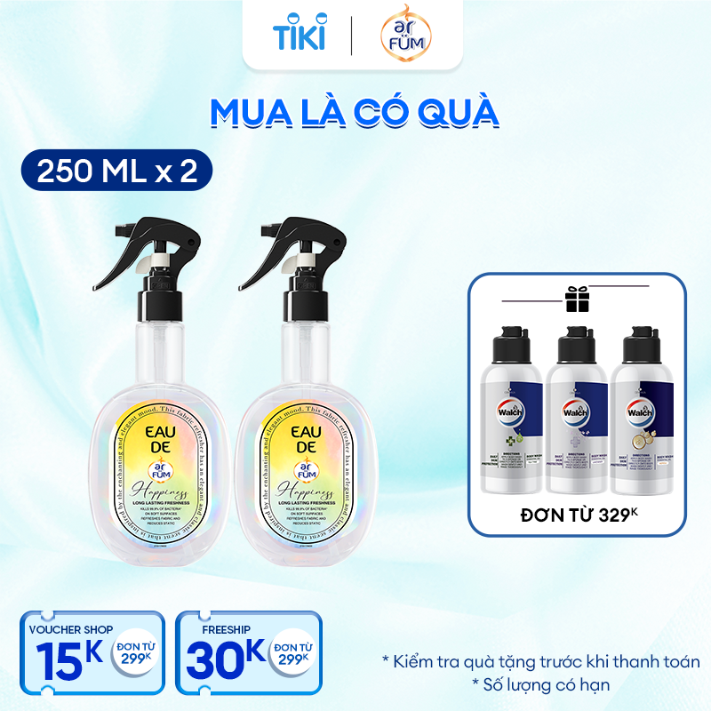 Combo 2 Xịt thơm quần áo hương nước hoa cao cấp arFUM lưu hương lâu, khử mùi hiệu quả