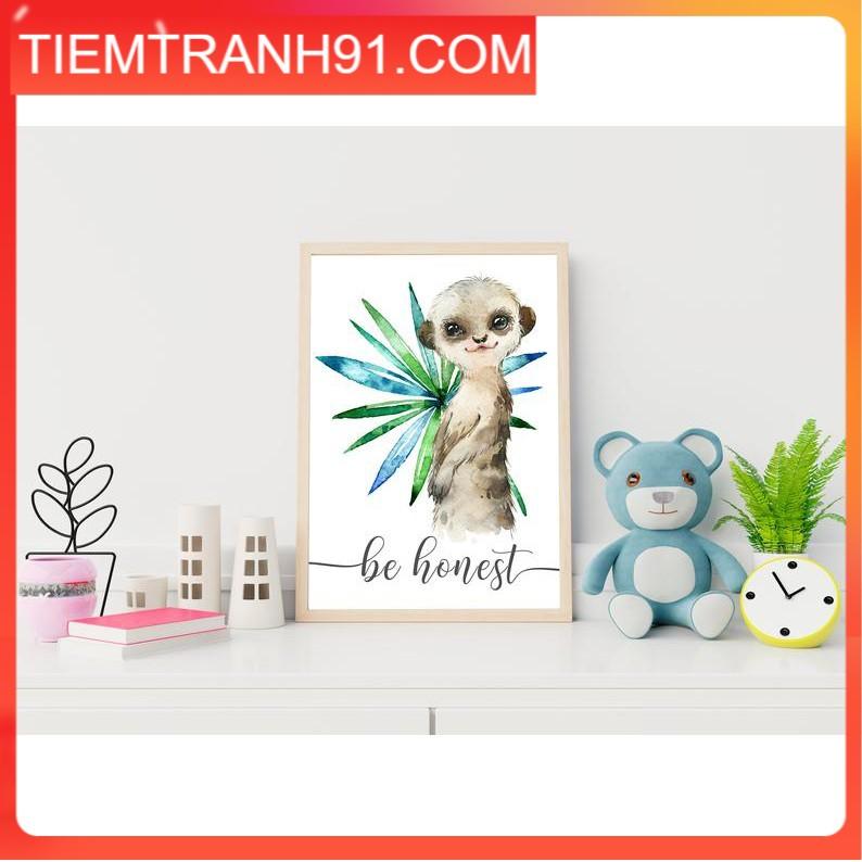 Tranh treo tường | Tranh cho bé-Watercolor Suricate Wall Art 95 , tranh canvas giá rẻ