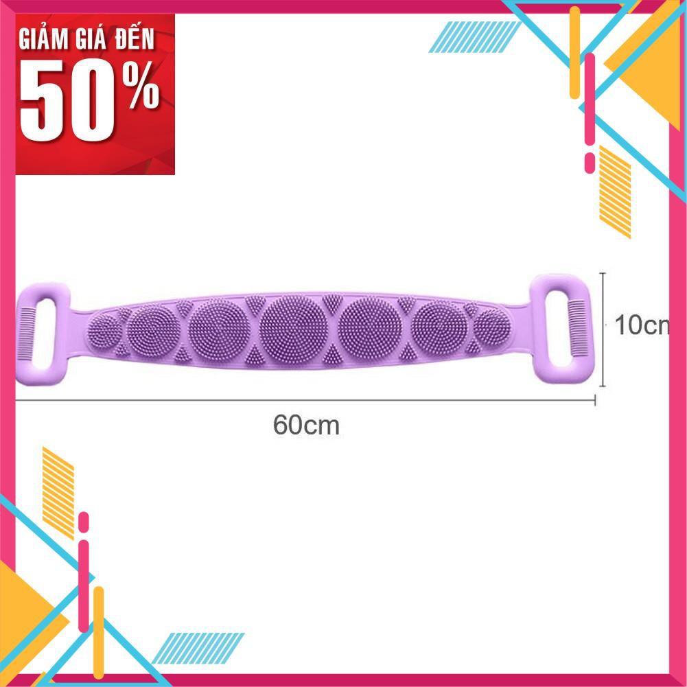 Dây đai chà lưng 2 mặt đa năng dụng cụ bằng silicon kỳ cọ massage tẩy da chết khi tắm