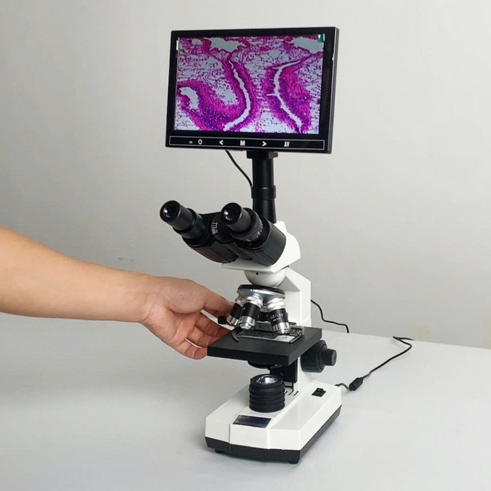 Kính hiển vi hai mắt cao cấp soi tinh trùng, vi khuẩn, tế bào Terino XS22-LCD (phóng đại 40x-2000x, màn hình HD 9 inch) - Hàng chính hãng