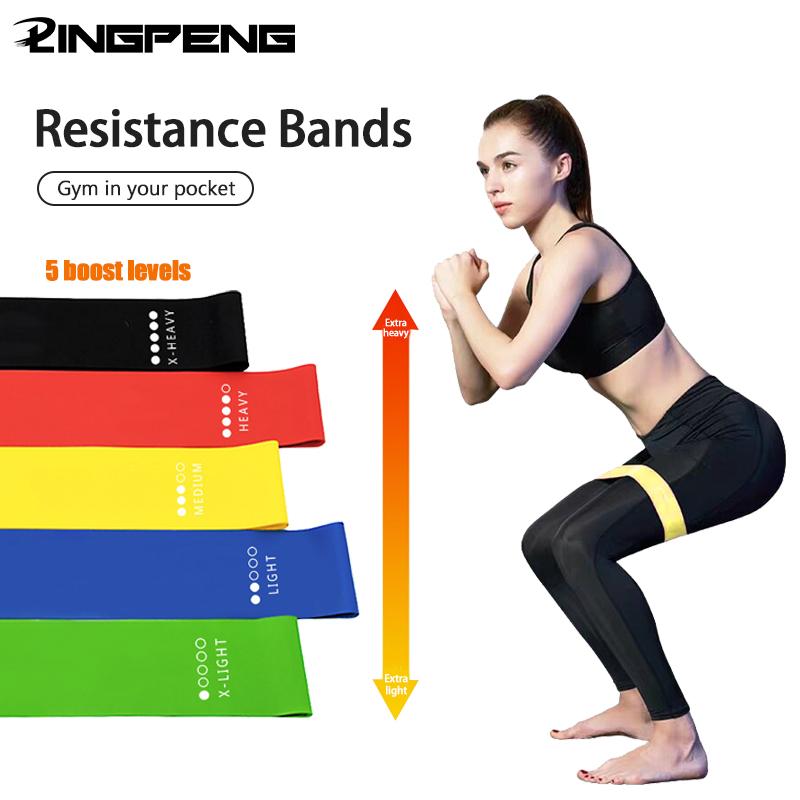 Các dải điện trở tập hợp 5 dải tập thể dục thể dục chống da thân thiện với da với 5 mức kháng khác nhau Color: black