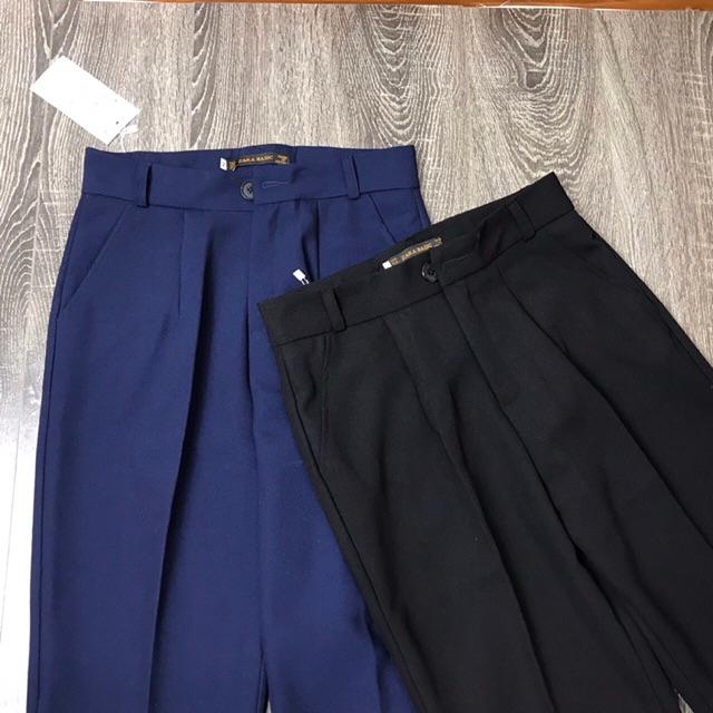 (Lẻ bằng sỉ) Quần baggy zr mẫu mới chất vitex mềm mịn hai màu xanh đen