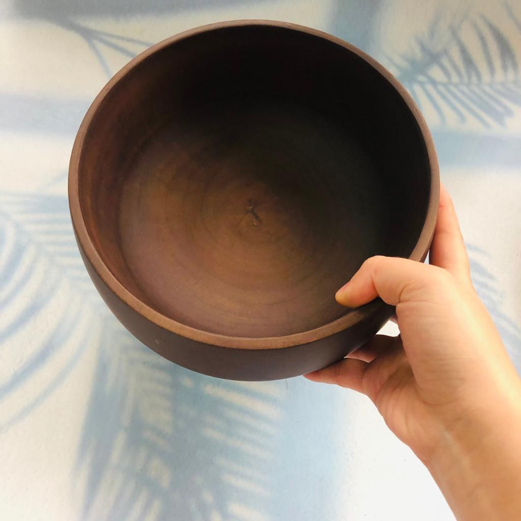 Bát/Tô Gỗ Keo Nâu Đen 19.5x9.5 cm, Bát Tô Làm Thủ Công, Bát Mukbang Ăn Mỳ, Soup, Trộn Salad, Decor