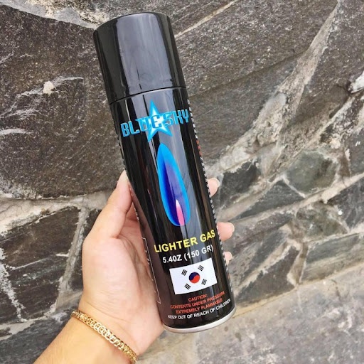 Gas bơm hột quẹt bật lửa Blue star Hàn Quốc 150g kèm 5 đầu bơm