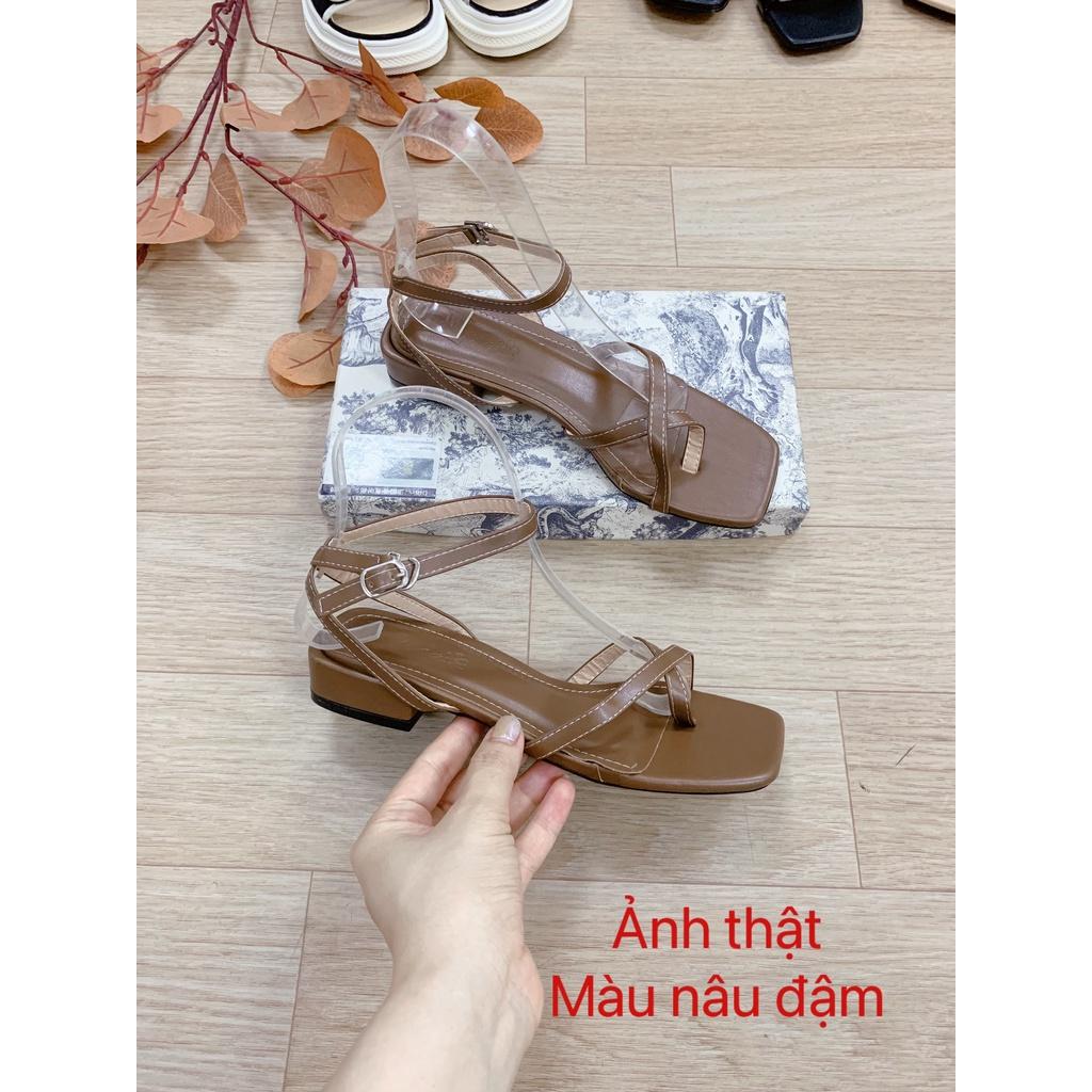 Sandal nữ gót 2 phân quai chéo xỏ ngón (Mã G44