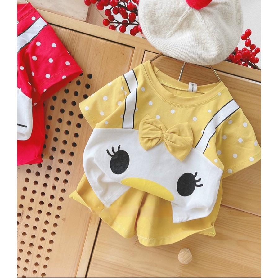 Đồ bộ bé gái, bộ cộc tay mùa hè cho bé gái hình con vật ngộ nghĩnh size 20-40g chất cotton mềm mịn mát