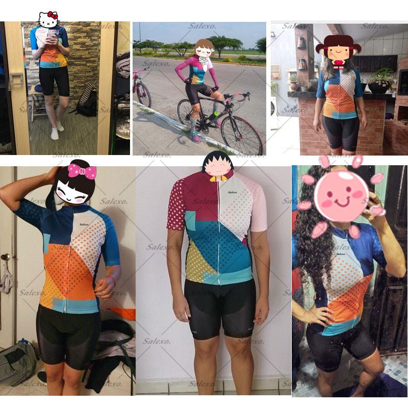 2023 Salexo Phụ nữ đi xe đạp mùa hè Áo MTB Xe đạp MTB Xe đạp Núi Núi Đi xe đạp mặc quần áo Maillot Ropa Ciclismo Color: cycling set 8 Size: S