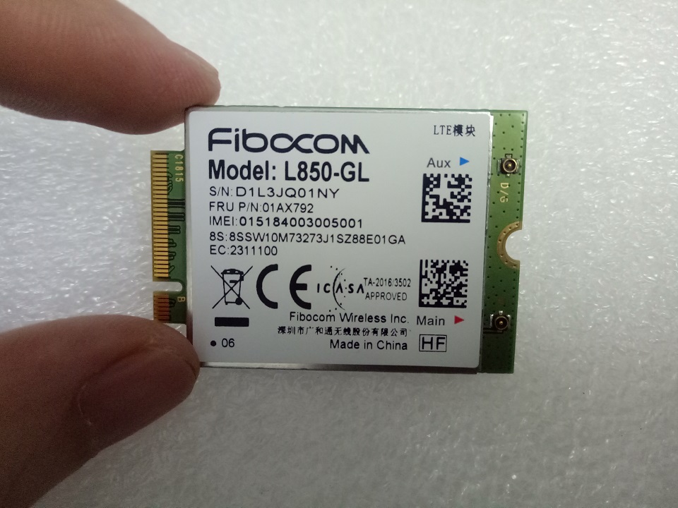 Card WWAN 4G Fibocom L850-GL dùng cho Laptop lenovo thinkad X280,T480,T480s,T580,P52, P52s - Hàng chính hãng