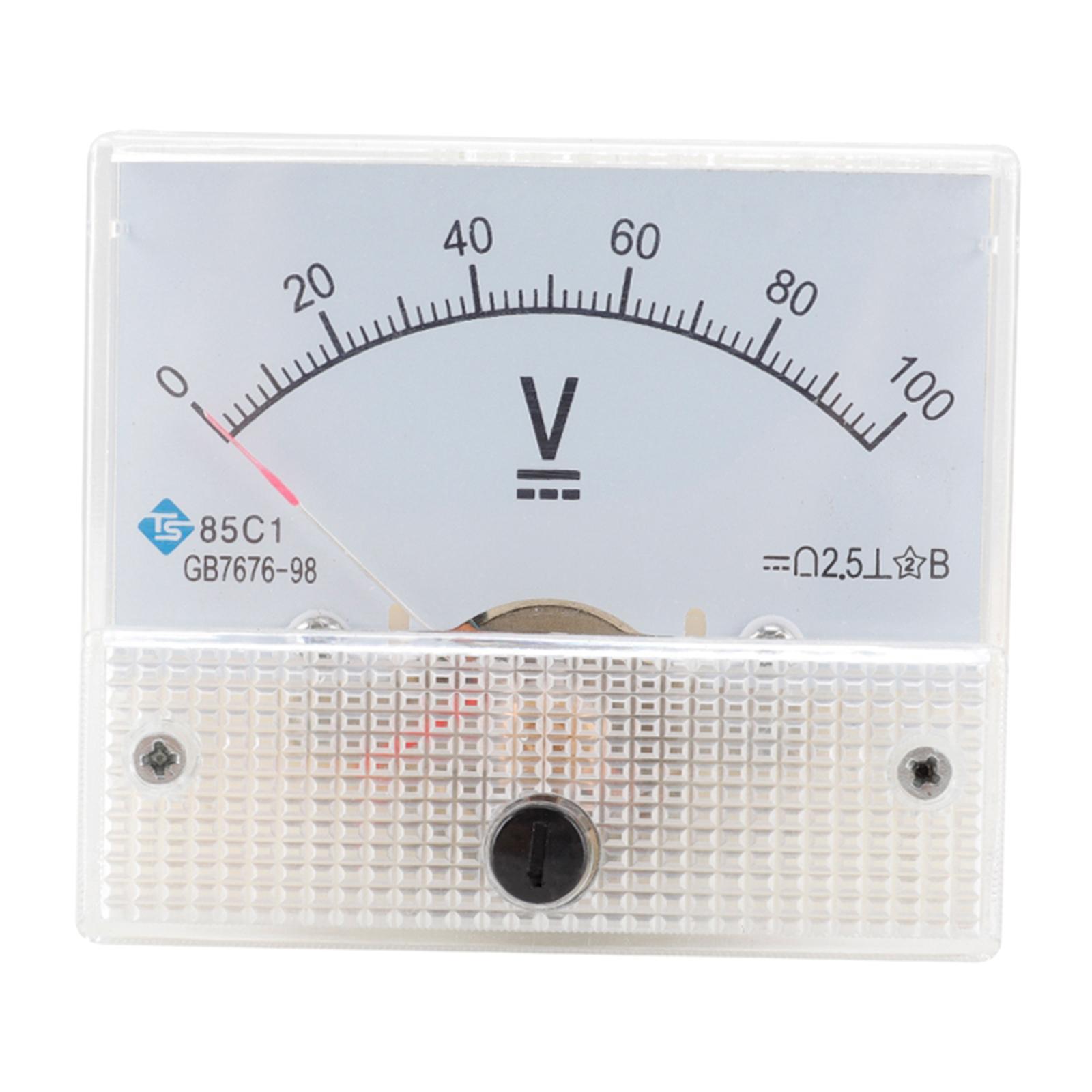 2x Voltage Analogue Voltmeter, Professional Durable 2.5 Accuracy Voltage Analog Voltmeter Panel Voltmeter DC - DC 0-100V