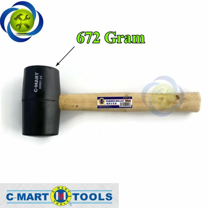 Búa cao su cán gỗ C-Mart G0001-24 đầu búa nặng 672gram (24OZ)