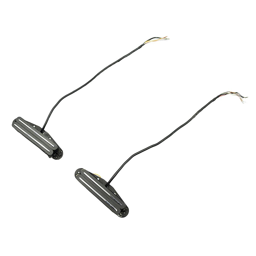 2X Dual Đường Sắt Điện ST Guitar Pickup Đường Đôi Humbucker Đen