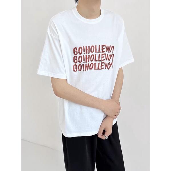 Áo thun unisex áo tay lỡ nam nữ in hình xanh đỏ