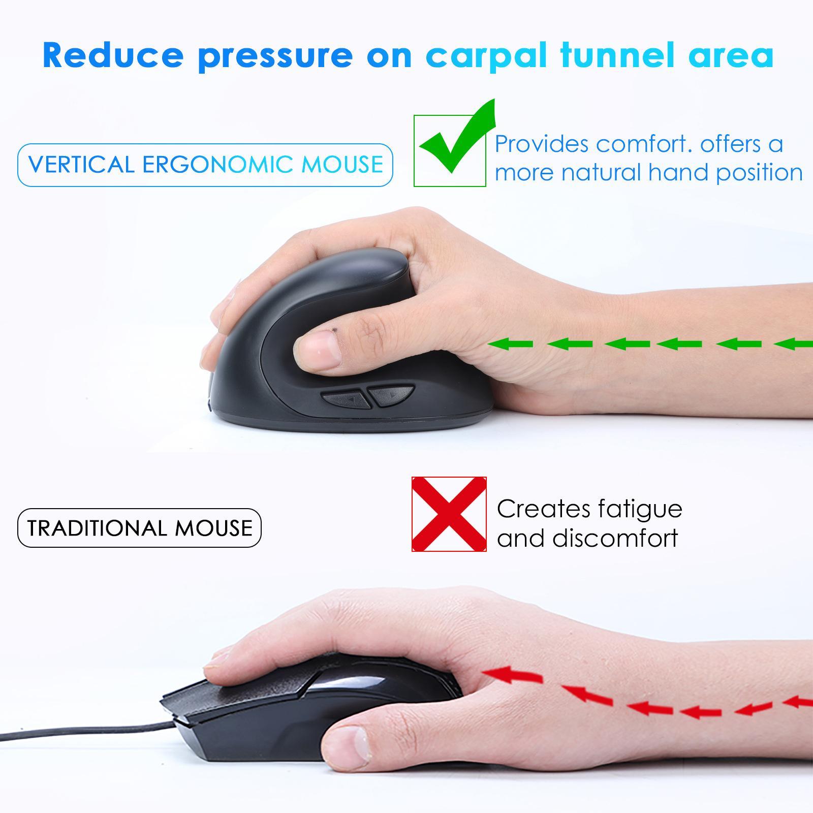 Vertical Mouse Ergonomic Gaming Mouse 1600 DPI Computer Mouse for