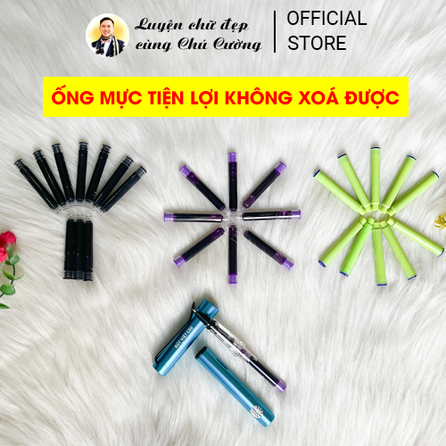 30 ống mực KHÔNG XOÁ ĐƯỢC tiện lợi dễ lắp cho bé đi học (tím, xanh dương, đen)