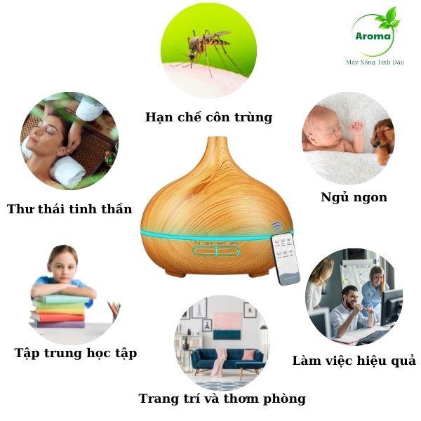 Máy Xông Tinh Dầu Cao Cấp 550ML Máy Khuếch Tán Tinh Dầu Phun Sương Tỏa Hương Thơm Cho Phòng Ngủ Phòng Làm Việc Khử Khuẩn