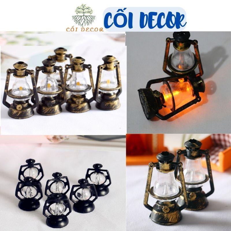 Trang trí Decor nhà cửa- Đèn dầu trang trí bàn làm việc, bàn học, nhà cổ búp bê