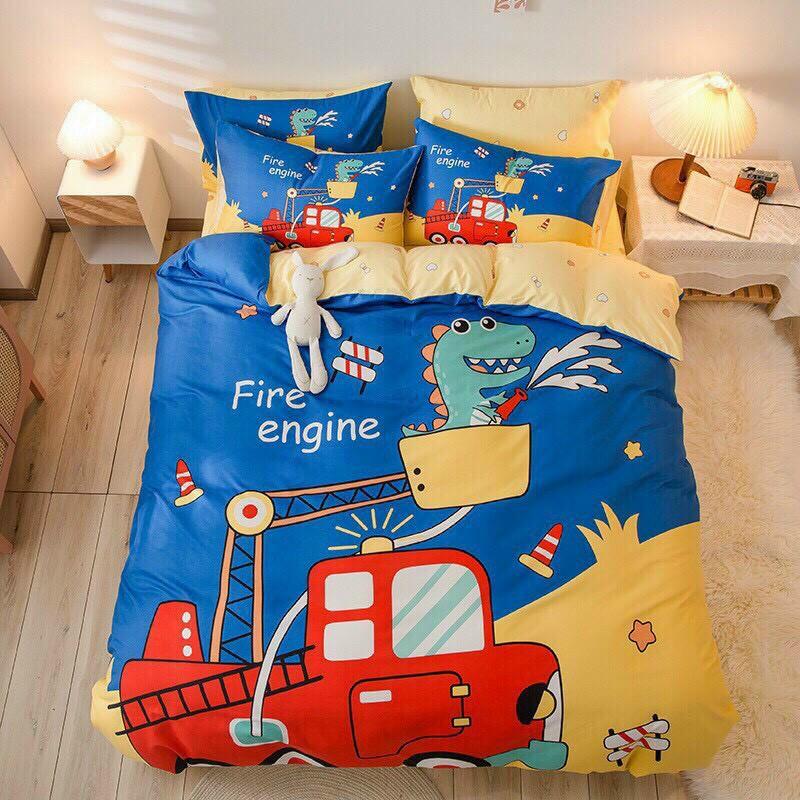 Bộ chăn ga Cotton Hoạt hình 5D M2T bedding chăn ga Hàn Quốc đủ size bo chun miễn phí