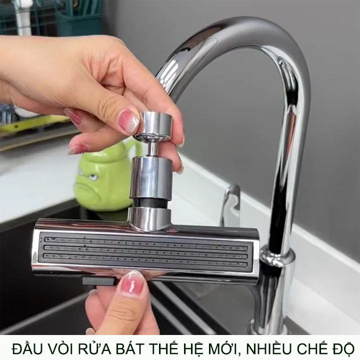 Đầu vòi rửa bát thế hệ mới với 3 trong 1, chế độ thác nước-tạo bọt-xịt rửa bằng nhựa ABS