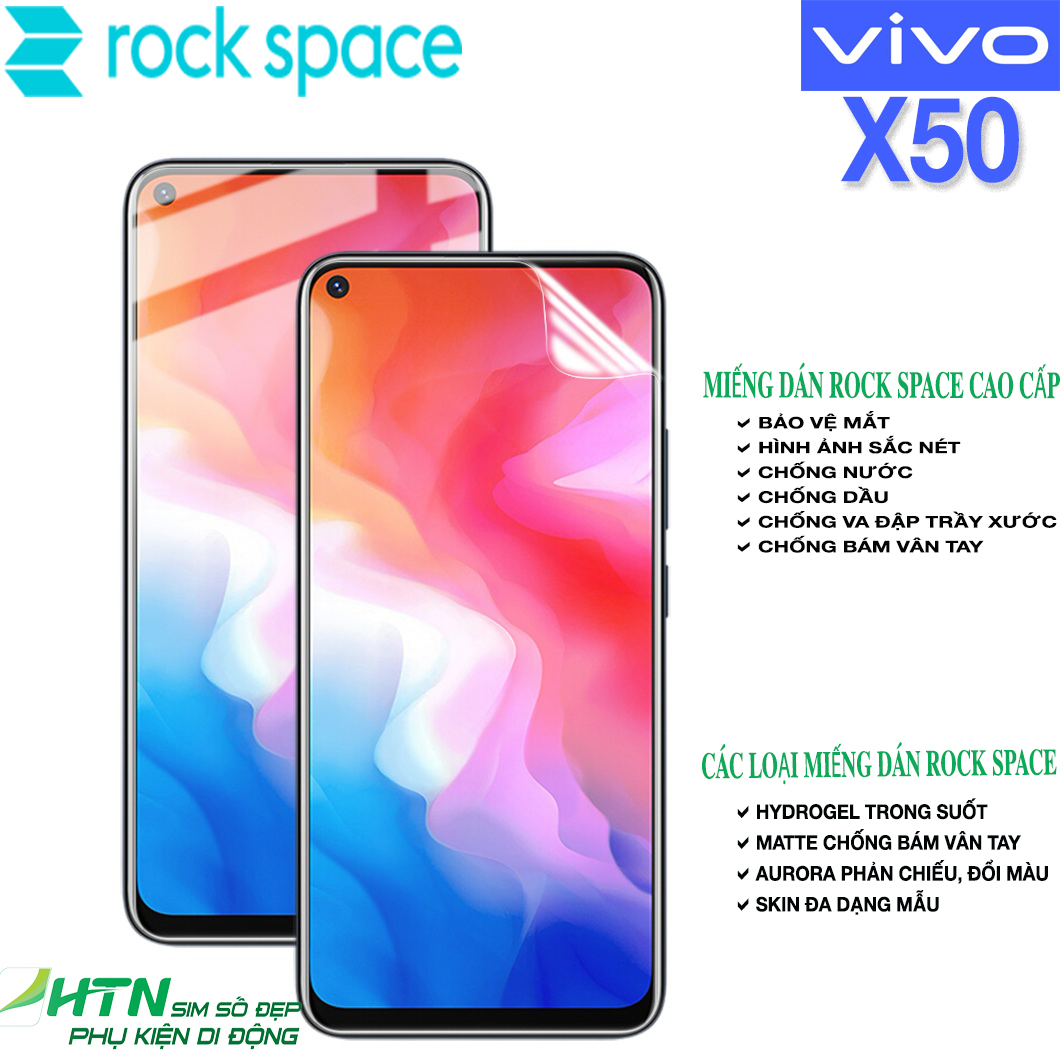 Miếng dán màn hình điện thoại bảo vệ mắt cho Vivo X50 cao cấp Rock Space - Dán dẻo PPF hydrogel công nghệ mới có mẫu mặt sau lưng máy - Hàng chính hãng