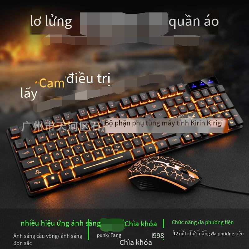 Phong cách mới nhất Viper KM320 chơi game bộ bàn phím và chuột có dây treo phím USB chuột phát sáng bộ quà tặng giao hàng