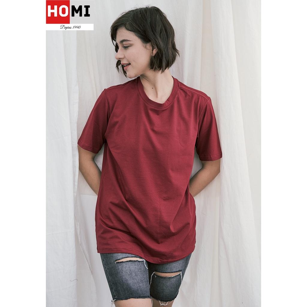 Áo Thun Basic Trơn Unisex 100% cotton, áo form nam nữ tay lỡ màu Đỏ Đô