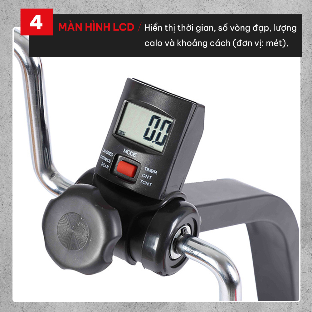 Xe đạp tập thể dục tại nhà, trị liệu, phục hồi chức năng chính hãng GoodFit GF005PE có bánh răng mát-xa, đồng hồ đếm số tự động