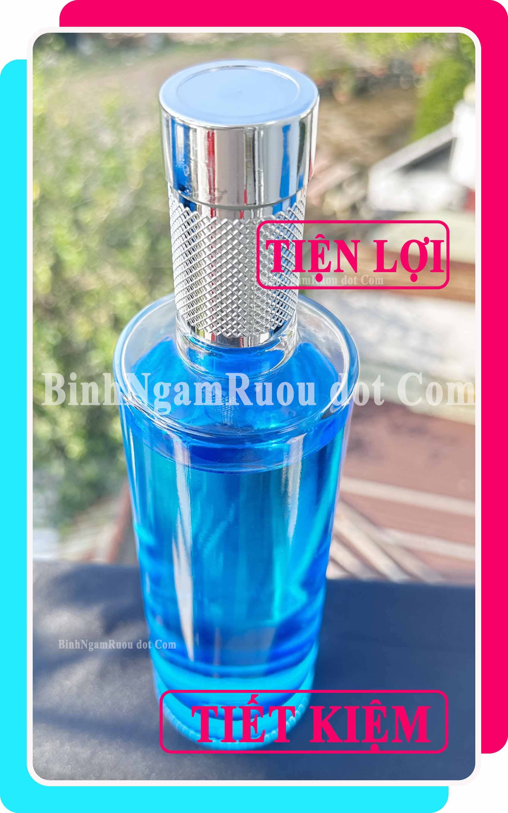 C35 Chai Đựng Rượu Thủy Tinh Trụ Tròn Nắp Bạc Cao Cấp 500ml - Đẹp Cao Cấp - Nắp Kín Thủy Tinh Trong - Tặng Biếu Sang Trọng