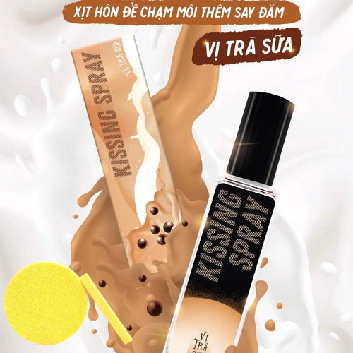 Kissing Spray Vị Trà Sữa chai xịt 20ml - LOLI &amp; THE WOLF, Tặng Kèm Mút Rửa Mặt