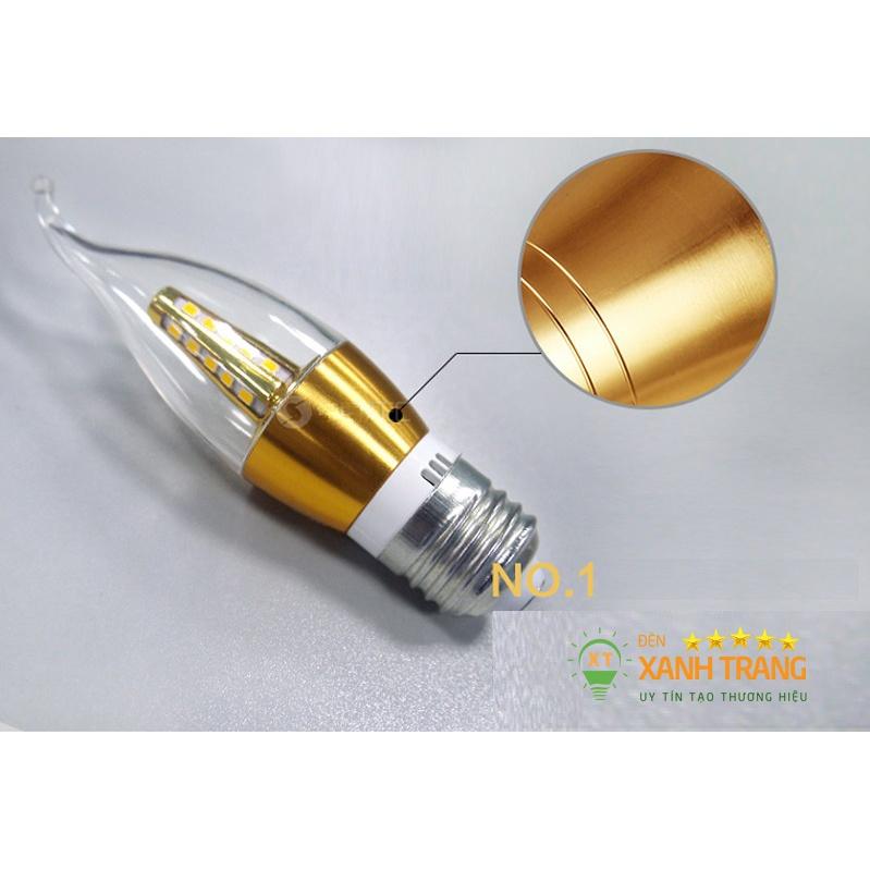 Bóng đèn led nến 5W ánh sáng vàng đui E14, E27 thay thế cho bóng đèn tường, đèn chùm cũ