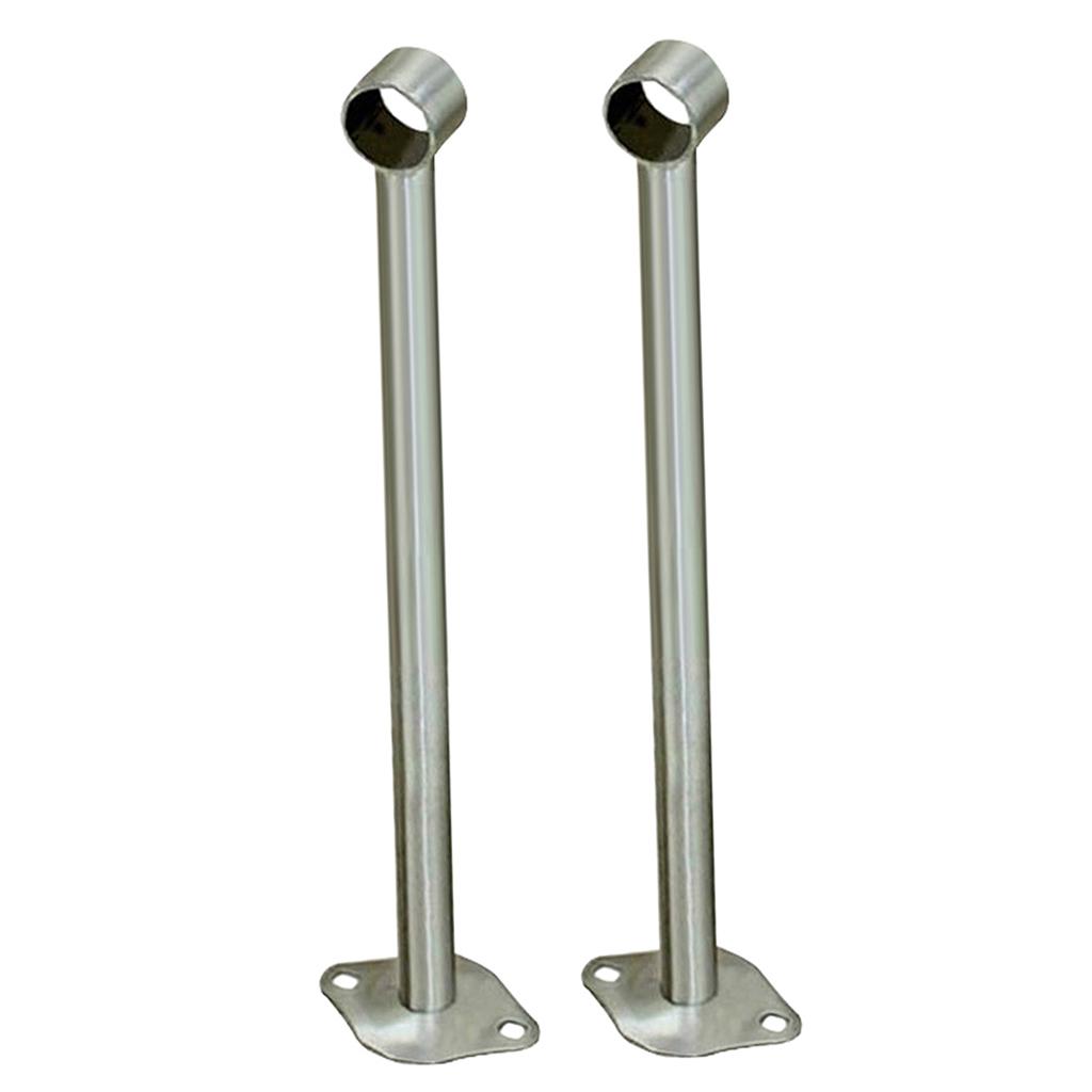 2x2x Stainless Steel Cloakroom Tube Lever Holder, Wardrobe Rod Holder 400mm