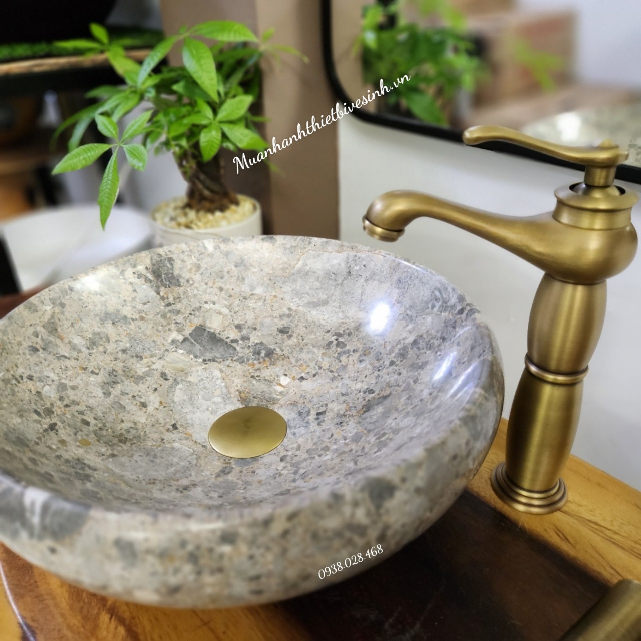 Lavabo đá tự nhiên - Lavabo đặt bàn đá tự nhiên - chậu rửa mặt đá tự nhiên