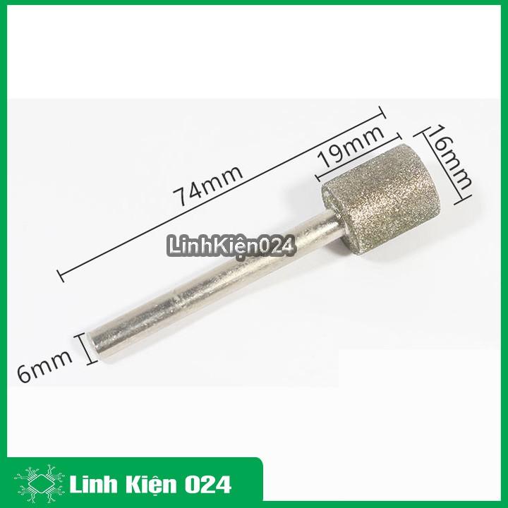 Đầu mài Kim Cương Mũi Trụ Siêu Cứng Trục 6mm