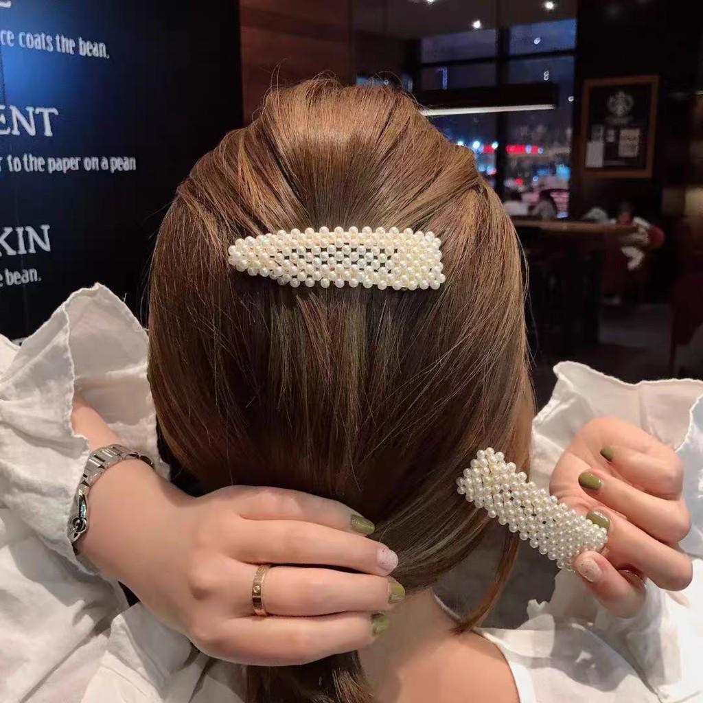 Cặp tóc bẻ tách ngọc trai nhiều hình phong cách Hàn Quốc kẹp mái xinh xắn hot tiktok
