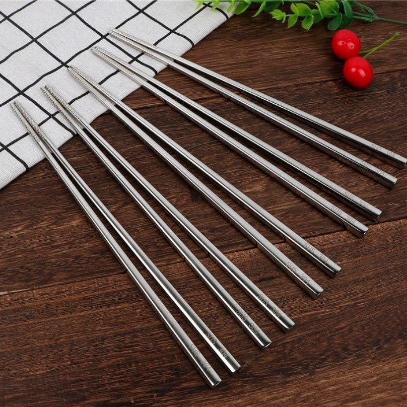 Set 5 đôi đũa inox 304 chống trượt Hàn quốc