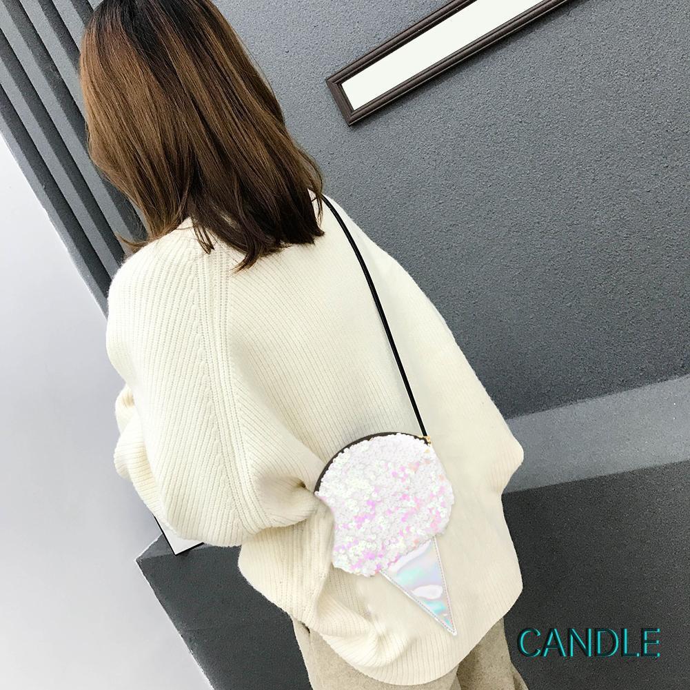 Túi Đeo Chéo Đính Sequin Lấp Lánh Hình Que Kem Xinh Xắn Dành Cho Nữ