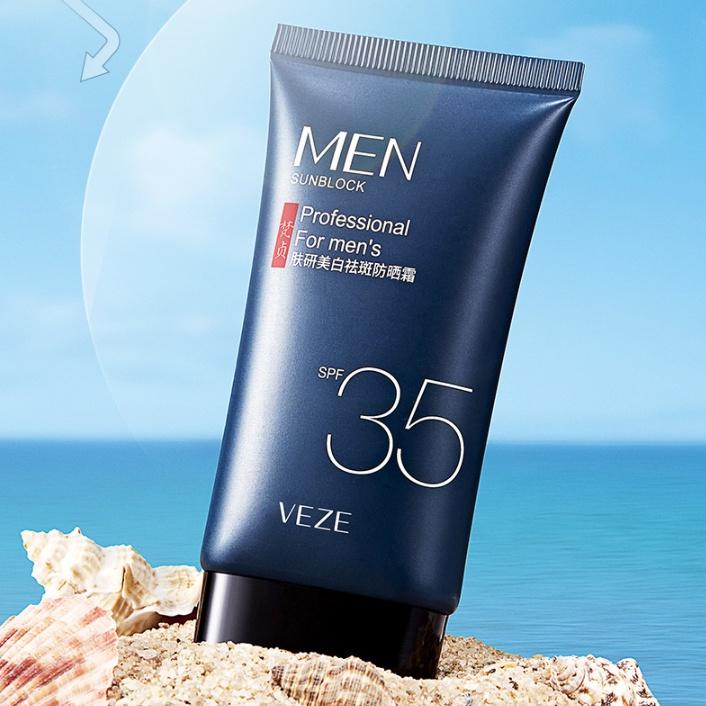 Kem chống nắng nam bật tone trắng da Veze Sunblock For Men's Spf50+ 40g