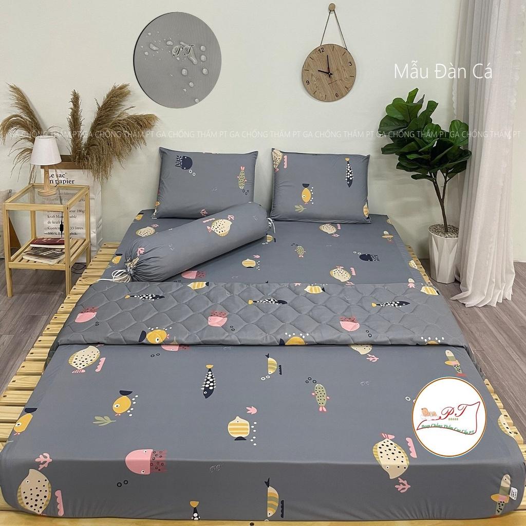 Ga chống thấm 100% cotton cao cấp cho bé, drap chống thấm chính hãng PT, bé tè lau là sạch