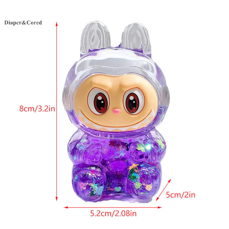 Labubu nước Khổng lồ SIZE TO 8cm mở mắt 3D dạ quang 10 màu đồ chơi mô hình nhân vật DIY trang trí decor phát sáng B208